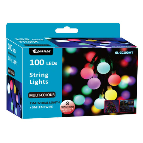 Sansai 100 LED Globe String Lights (Multicoloured)