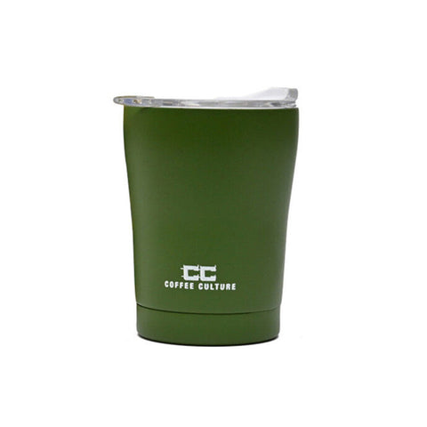 Coffee Culture Stainless Steel Double Wall 350ml Travel Cup (Military Green)