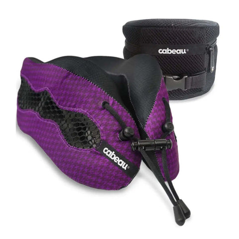 Cabeau Evolution Cool 2.0 Memory Foam Travel Pillow with Ear Plugs and Travel Bag (Purple)