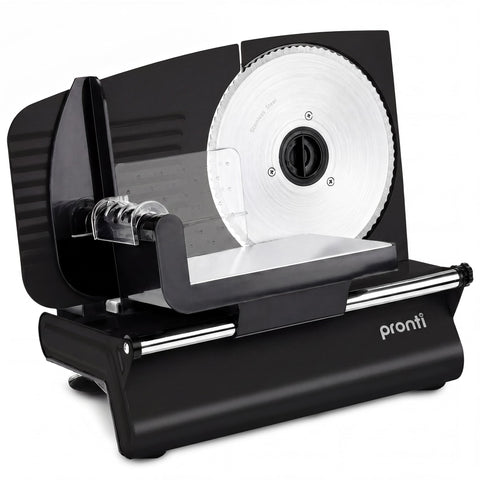 Pronti Electric Deli and Food Slicer 200W with 2 Stainless Blades - Black