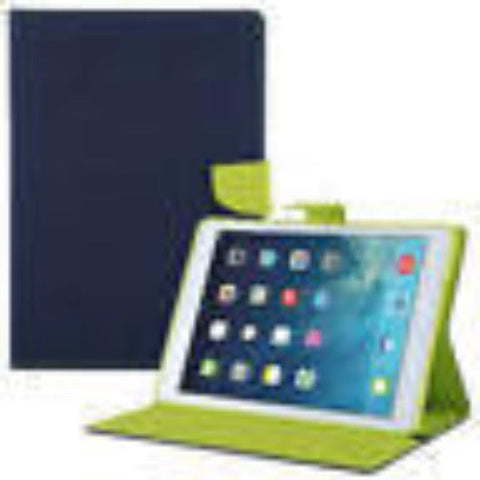 Goospery Fancy Diary Case for iPad 9.7" - Navy/Lime