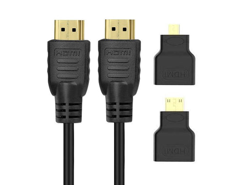 Moveteck HDMI to HDMI 1.5m Mini Micro Tips HD 4K TV Monitor Projector HDMI3IN1