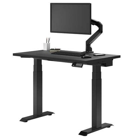 Desky Dual Mini Sit Stand Desk 800x500 Black Desktop and Matte Black Frame