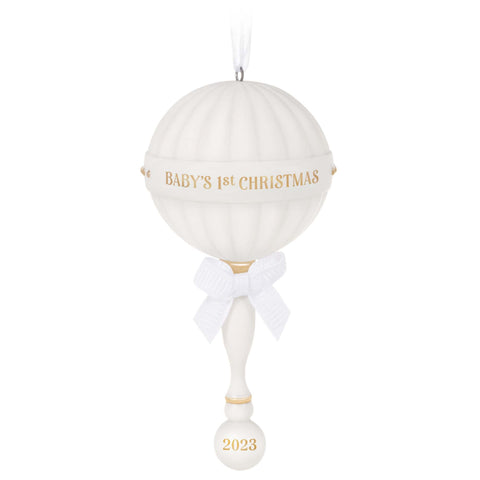 Baby's First Christmas (2023) Porcelain Rattle - Hallmark Keepsake Christmas Ornament