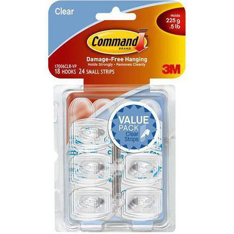 Command Adhesive Mini Hooks Pack 18 Hooks And 24 Strips
