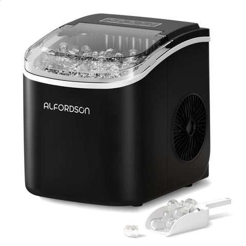 ALFORDSON Portable Ice Maker Machine Bar Countertop 12kg Ice Cube Tray (Black)