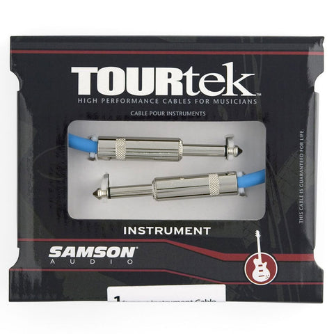 Tourtek 0.35m Male Instrument Cable Jack Connector Cord (Black)