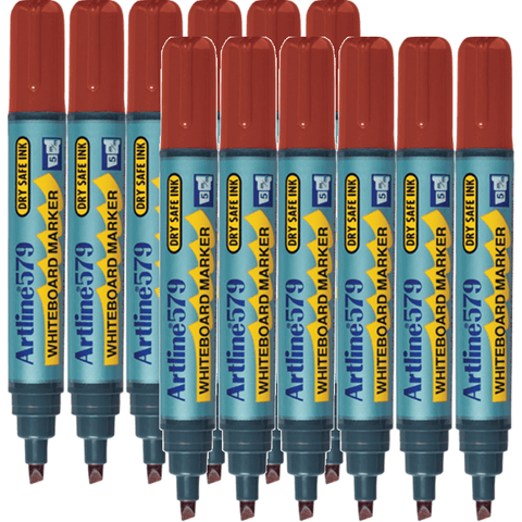 Artline 579 Whiteboard Marker 5mm Chisel Tip (Brown) [Box 12]