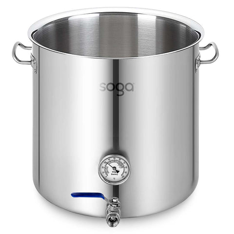 Soga 98L Stainless Steel Brewery Pot with Beer Valve 50x50cm