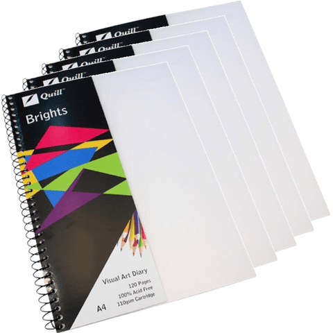 Quill Visual Art Diary 110Gsm 120 Page A4 Pp Frost [5 Pack]