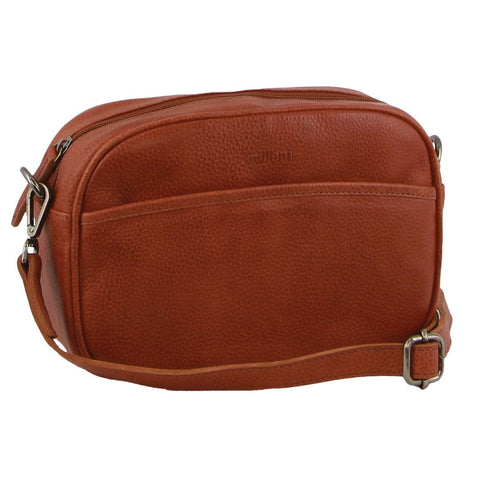 Milleni Women's Nappa Leather Shoulder Crossbody Bag/Clutch 25x20cm Cognac