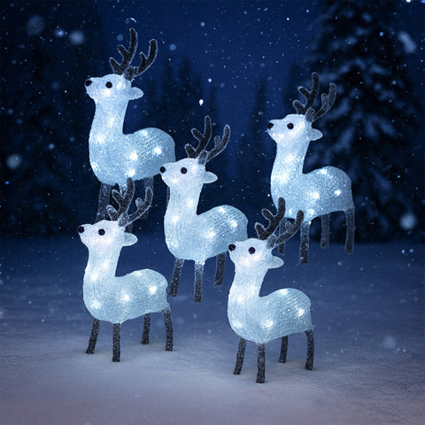 Lexi Lighting Acrylic Baby Reindeers Christmas Lights Set of 5