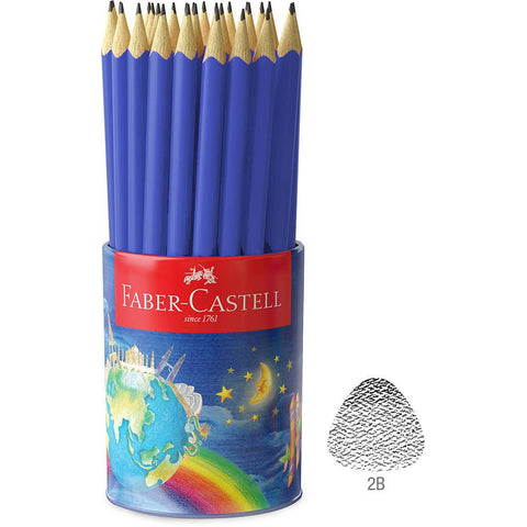 Faber-Castell Junior Triangular Writing Pencils 2B Graphite Pack 50 Cup Kids Students