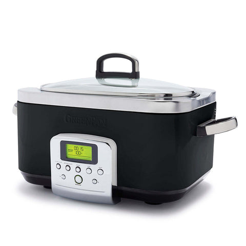 GreenPan Elite Electric Black Slow Cooker 230V 2200W Home Kitchen Cookware