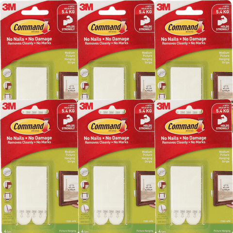 Command 6 Pack Picture Hanging Interlocking Fasteners Medium Pack 4 Strips