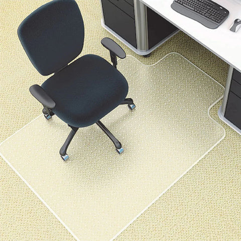Marbig Chairmat PVC Keyhole Medium Pile Carpet 1140x1340mm