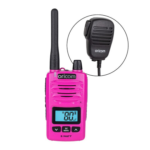 Oricom DTX600 Waterproof 5W UHF CB Radio - Pink