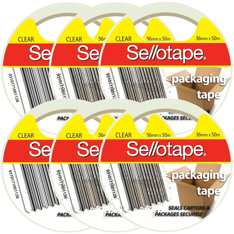 Sellotape 6 Rolls Packaging Tape Clear 24mmx50m