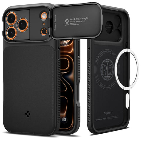 SPIGEN Optik Armor MagSafe Case for iPhone 17 Pro (Black)