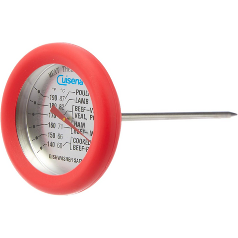Cuisena Meat Thermometer with Silicone Cover (Red)