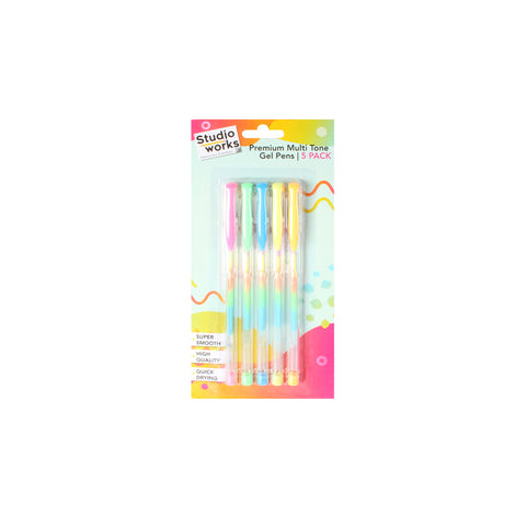 Studio Works Premium Multi-Tone Gel Pens 21x10x1.5cm [5-Pieces]