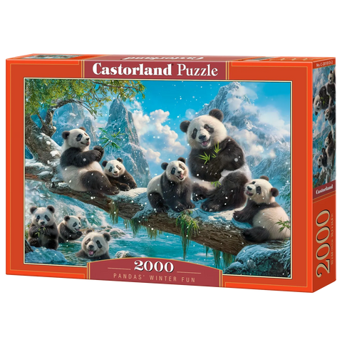 Castorland 2000-Pieces Pandas Winter Fun Puzzle