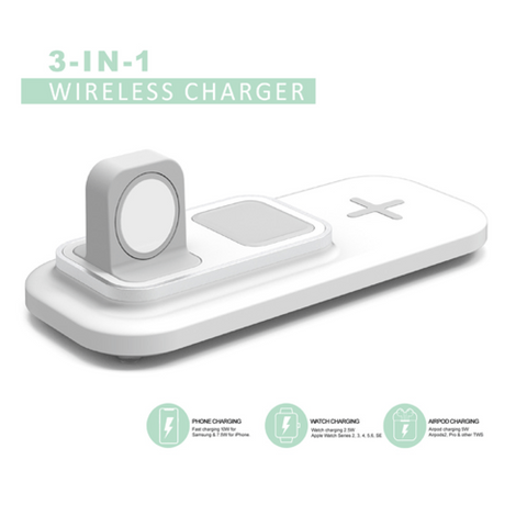 Philex 3In1 Phone/Watch/TWS Qi Wireless Charger Station (White)