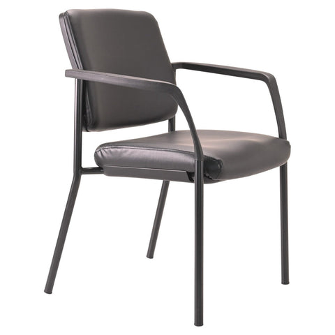 Buro Lindis 4 Leg Chair Black Powdercoat Frame With Arms Dillon PU Black