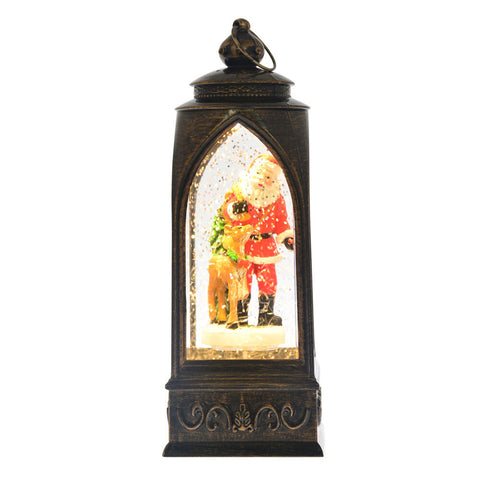 Gibson Gifts Santa Light Up Christmas Musical Latern with USB Plug In 80x80x210mm
