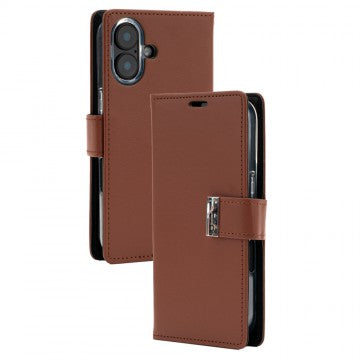 Goospery Rich Diary for iPhone 17 - Brown, Non-Magsafe