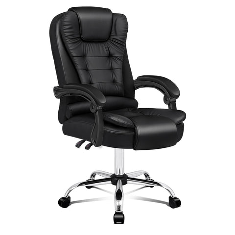 ALFORDSON Office Chair Executive Computer Recliner PU Leather Seat (Black)