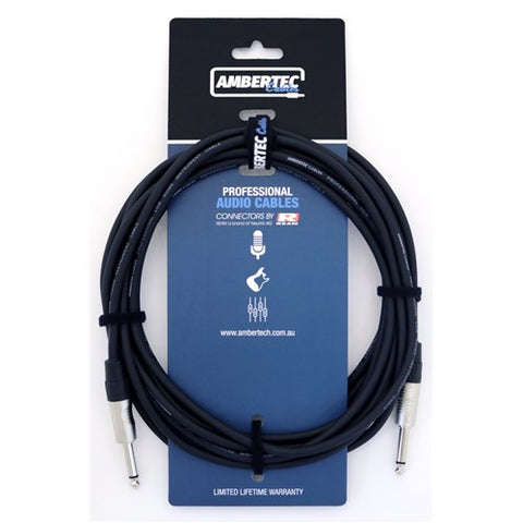 Ambertec Cables Guitar cable REAN connectors straight 3m (Black)