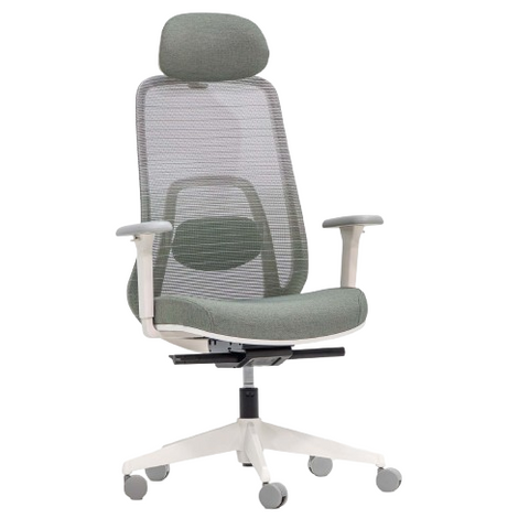 Desky Regal Mesh Office Chair - Sage Green / Headrest