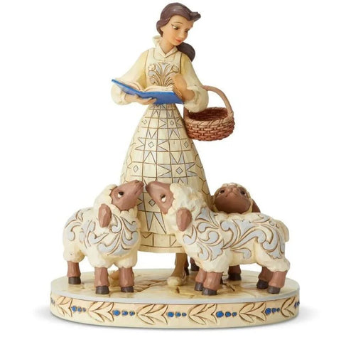 Jim Shore Disney Traditions - Beauty and the Beast Belle - Bookish Beauty White Woodland