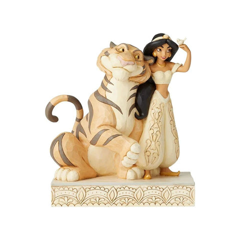 Jim Shore Disney Traditions - Aladdin Jasmine and Rajah - Wondrous Wishes White Woodland