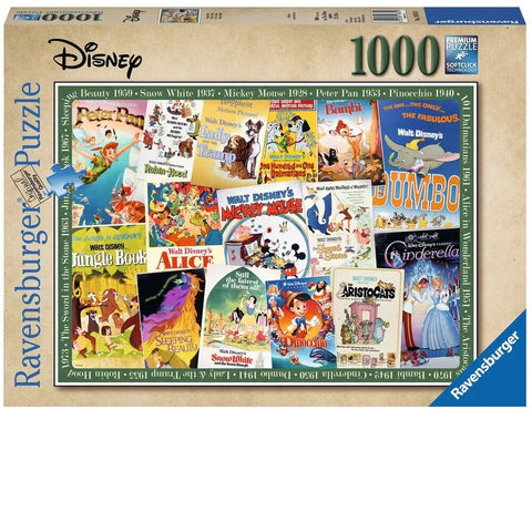 Ravensburger Puzzle 1000pc - Disney Pixar - Vintage Posters