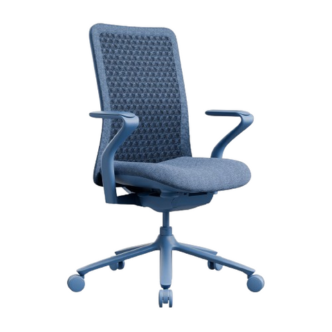 Desky Pro Ergonomic Mesh Chair No Headrest Deep Blue
