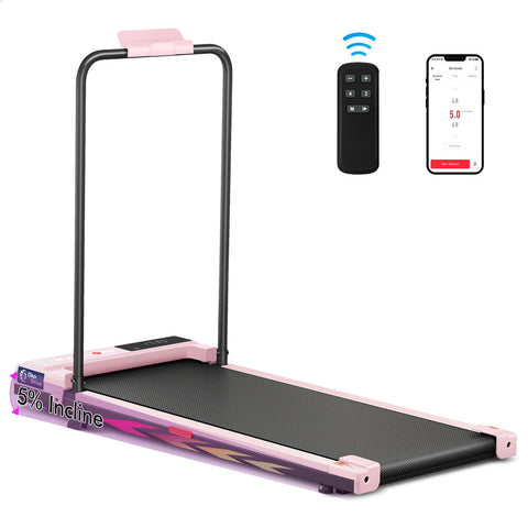 BLACK LORD Treadmill Walking Pad Electric Incline Under Desk (Pink)