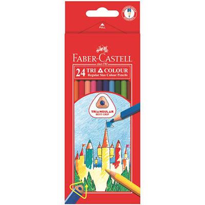 Faber-Castell Tri-Grip Triangular Coloured Pencils Assorted Pack 24