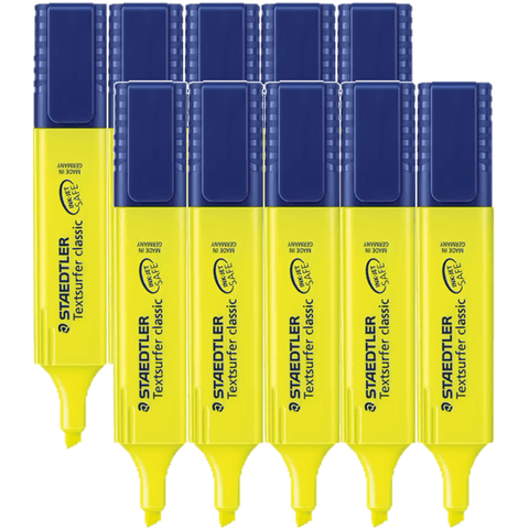 Staedtler Textsurfer Classic Highlighter Chisel Tip (Yellow) [Box 10]