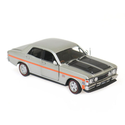 DDA 1:32 Scale Ford XW GTHO Silver Fox With Orange Stripes Diecast Model
