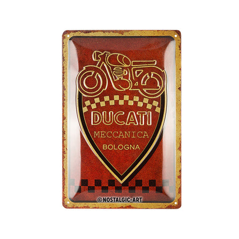 Nostalgic-Art Ducati Meccanica Bologna Metal Decorative Sign Plaque 20x30x0.5cm