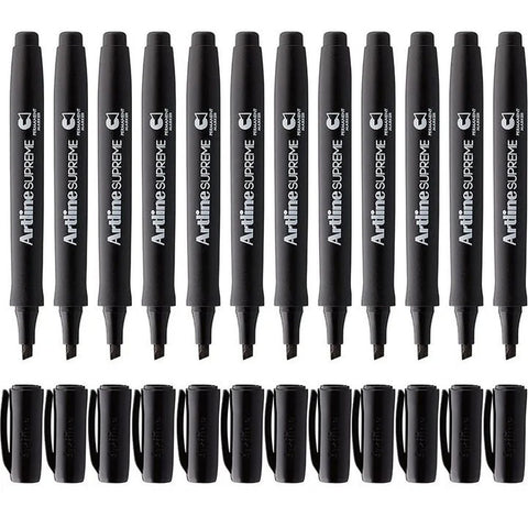 Artline Box 12 Supreme Permanent Marker Chisel (Black)