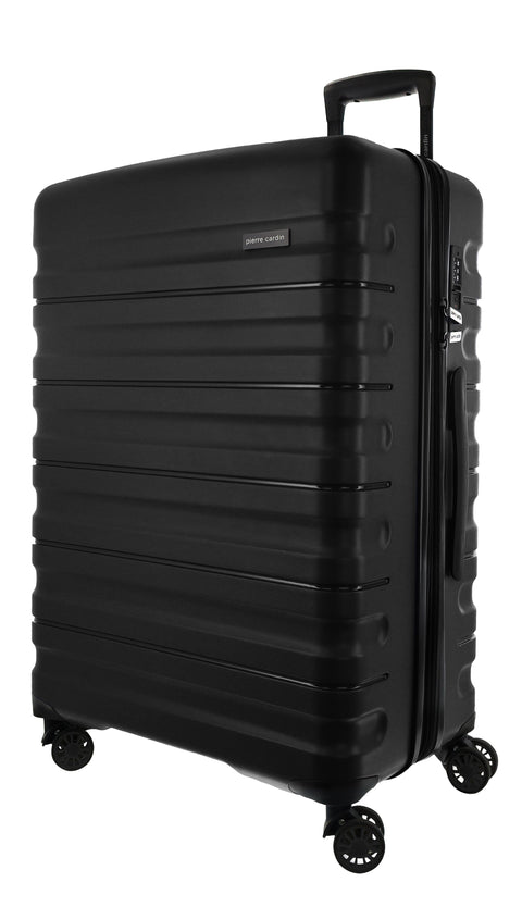 Pierre Cardin 4 Wheel Large Hard-Shell Suitcase Travel Luggage 80cm Black