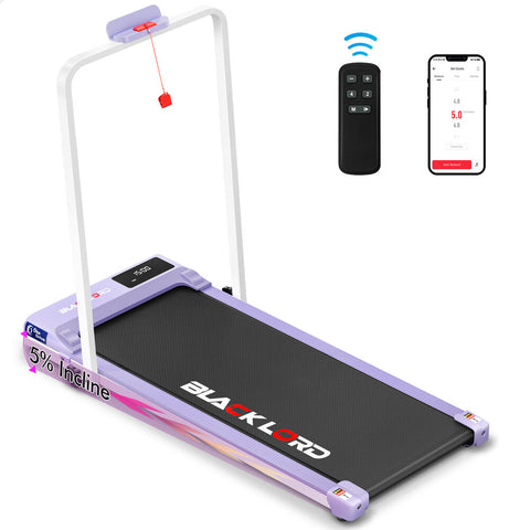 BLACK LORD Treadmill Electric Walking Pad Under Desk Home Gym Fitness Incline (Purple)