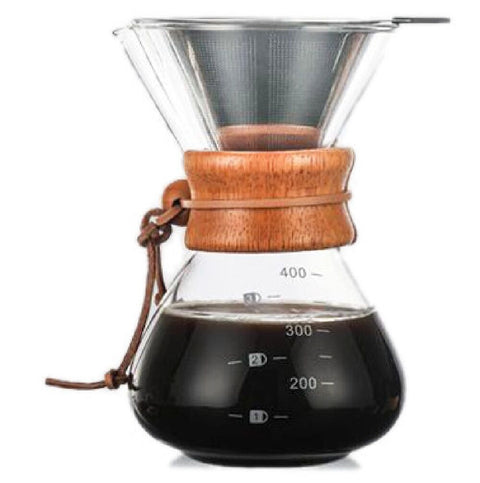 Coffee Culture Pour Over 400ml Glass Coffee Maker Drip Jug with Filter Clear