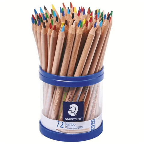 Staedtler 1280N KP72 Natural Jumbo Triangular Coloured Pencils [72 Pieces]