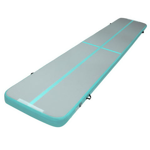 Everfit 5M Air Track Gymnastics Tumbling Exercise Cheerleading Mat Inflatable (Mint and Grey)