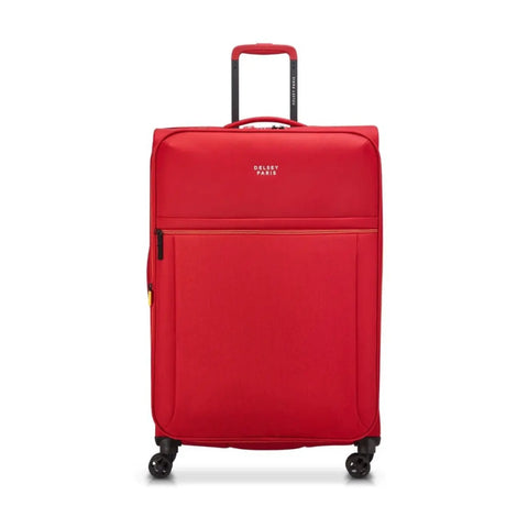 Delsey Brochant 3 Medium 67cm Expandable Travel Luggage Suitcase TSA Lock Red