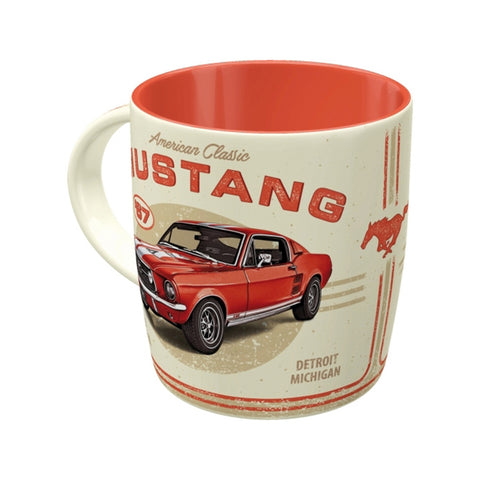 Nostalgic-Art Ceramic Coffee Mug Ford Mustang GT 1967 Red Design 330ml